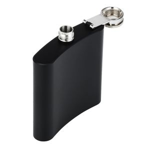 wholesale Noir mat 6oz Liquor Hip Flask Screw Cap304 soudage au laser en acier inoxydable Logo personnalisé DH9851