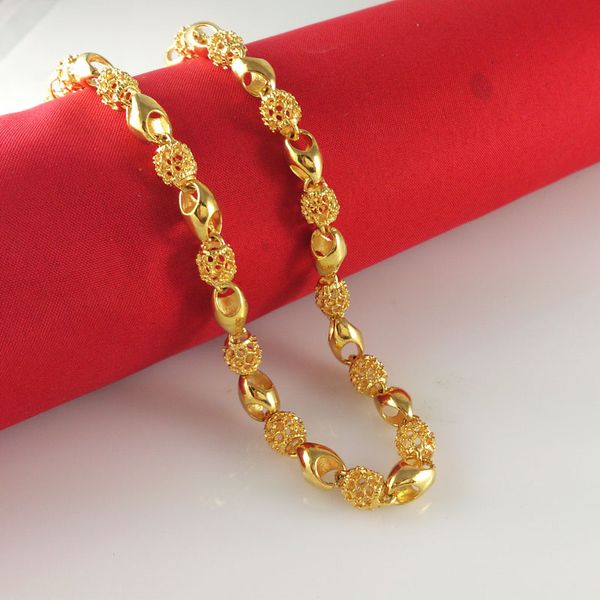 Gros collier rempli d'or jaune 18 carats pour hommes 24 