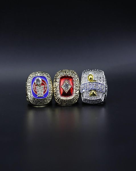 Joyas de moda de hombres al por mayor 3pcs Pistons Barco anillo Aloy Sports Fans Collection Souvenirs Amigos de Navidad Gift5890687
