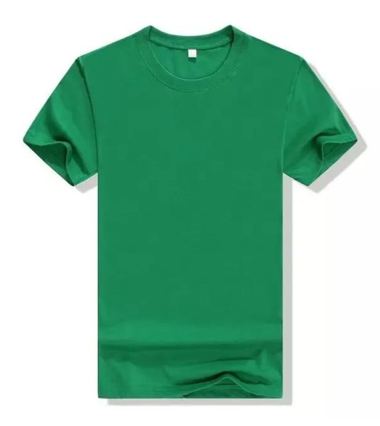 Camiseta de manga corta transpirable verde de algodón para hombres al por mayor