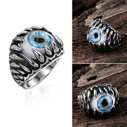 Groothandel-heren gotische boze oog bal ontwerp charme ring punk vinger sieraden cadeau roestvrij stalen ringen mannen mode-sieraden nieuwe aankomst