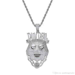 Pendentifs tête d'animal CZ en laiton glacé pour hommes, bijoux Hip Hop CN118, vente en gros