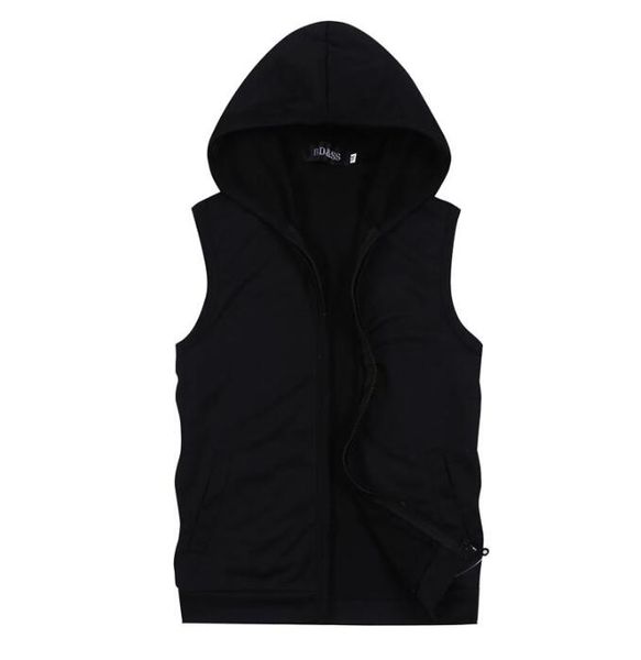 Gros hommes sans manches sweats à capuche style d'été décontracté capuche cardigan veste de sport manteau pour hommes 5 couleurs grande taille 3XL 4XL