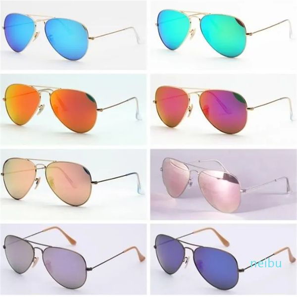 Lunettes de soleil pour hommes en gros aviation pilote nuances lunettes de soleil pour hommes femmes avec étui en cuir noir ou marron tissu et vente au détail