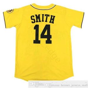 Vente en gros Mens The Fresh Prince of Bel-Air Academy # 14 Maillots de baseball Will Smith Maillot de baseball cousu jaune pas cher