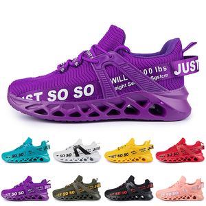 Vente en gros Hommes Femmes Chaussures de course Entraîneur Triple Noirs Blanc Rouge Jaunes Violet Vert Bleu Orange Rose Clair Respirant Sports de plein air Baskets GAI