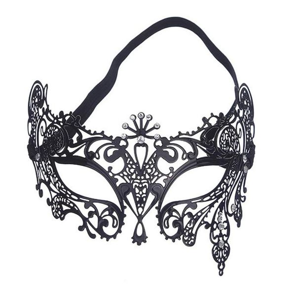 Máscaras de mascarada de metal al por mayor Elegante máscara de mascarada de bola de Halloween veneciana cortada con láser de metal CALIDAD PRIMERO