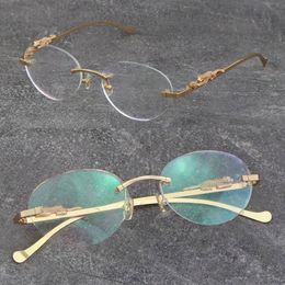 Venta al por mayor Marcos de lectura ópticos sin montura de metal Anteojos marmoleados Gafas de montura clásica de oro de 18 quilates Hombres Gafas redondas miopes Tamaño masculino y femenino: 54