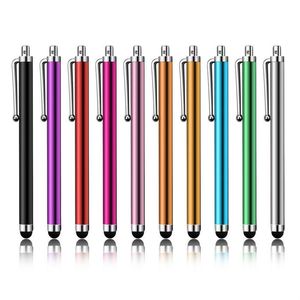 Groothandel metalen universele capacitieve touchscreen stylus pen met clip voor Samsung voor slimme mobiele telefoon tablet pc 2000pcs lot