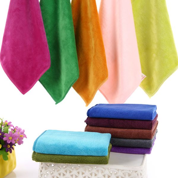 Chiffon de nettoyage en microfibre, serviette en microfibre en vrac pour la maison, serviettes en tissu réutilisables pour voiture, couleurs assorties, 11,8 x 11,8 pouces, vente en gros