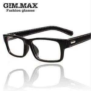 Gros-Mincl / Gimmax lunettes à monture carrée lunettes en cuir noir vintage lunettes en verre uni frampia