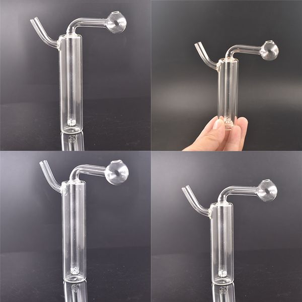 El mini quemador de aceite de vidrio transparente al por mayor Bong los tubos Shisha Hookah Dab Rig que fuma el tubo de agua con un tazón de 10 mm