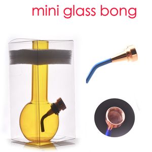 Gros mini narguilé coloré pas cher verre portable eau dab rig bong avec bol à fumer en métal cadeau de Noël petit ami