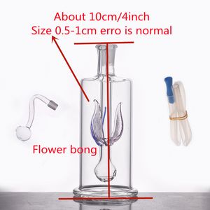 Gros Mini Follow Innner narguilé coloré 4 pouces durable pyrex eau dab rig bong avec bol de brûleur à mazout en verre et tuyau en silione