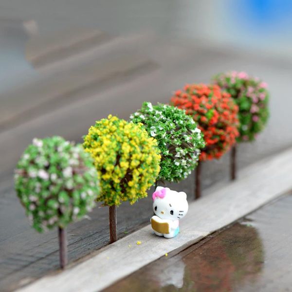 Venta al por mayor- Mini decoraciones de jardín Árbol de resina Miniaturas de jardín de hadas Árboles Decoración de jardín Figuras de terrario Figuras de hadas en miniatura