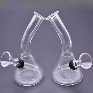 wholesale Mini verre Dab Rigs Bong Pipes à eau Narguilés Fond épaisTriangle Narguilé Bécher Bongs Bol Fumer Pipe à tabac