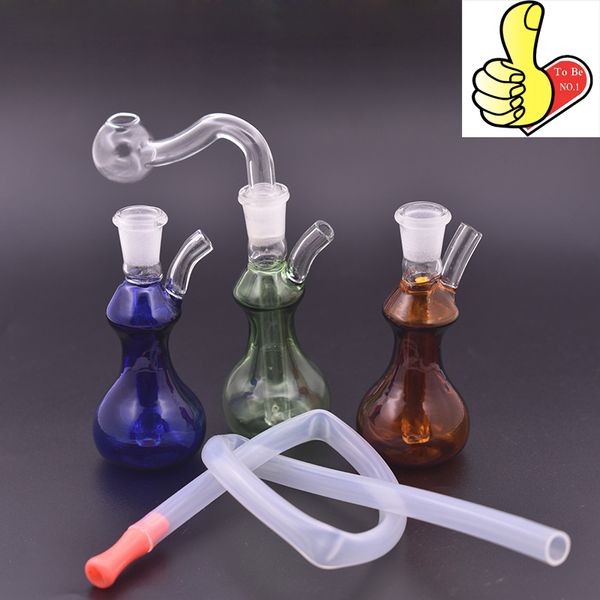 Mini calabaza Mini calabaza Colorida Dab Rig Aceit Quemador de aceite Bong Hookah Tubo de agua Shisha Filtro Shisha Bubbler W/ Ice Catcher Tipes Bongs Hookahs