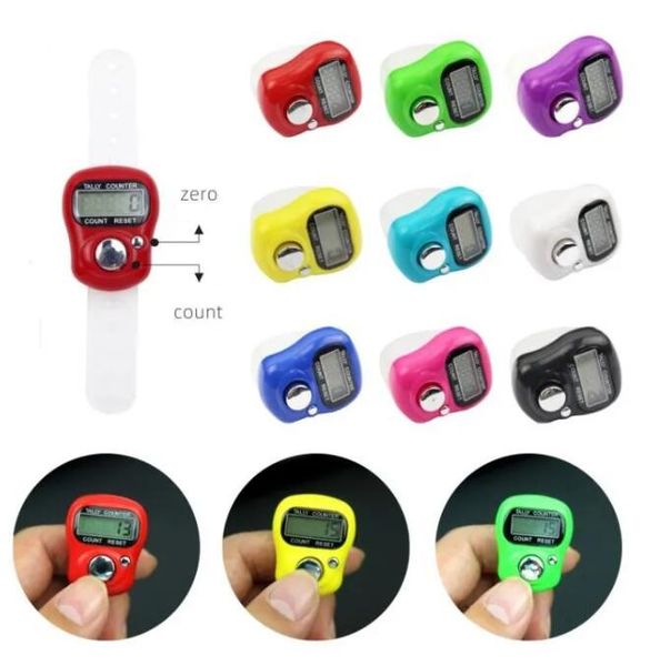 Muslim LCD Finger Tasbih Digital Tally Count Mini Hold Hold Band Tally Counter LCD Tallador digital Anillo de la cabeza electrónica