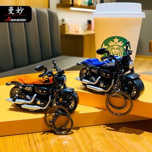 Groothandel mini Harley motorfiets pull-back sleutelhanger creatieve persoonlijkheid tas mode cool speelgoedmodel hanger