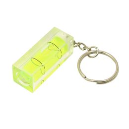 Groothandel mini Keychain Level Gauge Horizontale kralen Groene kleur Spirit Level Bubble Spirit Level Square Level frame accessoires