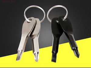 Vente en gros Mini porte-clés tournevis ensemble porte-clés tournevis clé forme poche tournevis tournevis à fente utilitaire extérieur EDC outils