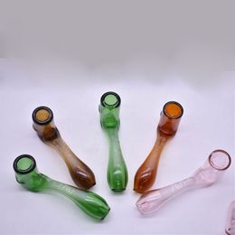 Tuyau de sherlock en verre Mini Labs en gros fumant une pipe à tabac capiteuse épaisse et colorée