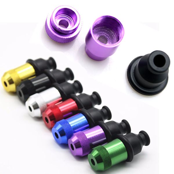 Vente en gros Mini Nipple Sucette Snuff Pipes Accessoires pour Fumer Coloré 55mm 21mm OD Herbe Sèche Tabac Métal Zeppelin Tuyau En Plastique Détachable À La Main