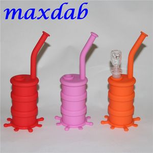 wholesale mini plates-formes en silicone dab narguilé bongs plates-formes de tambour à huile de silicone bong en verre conduites d'eau dhl gratuit