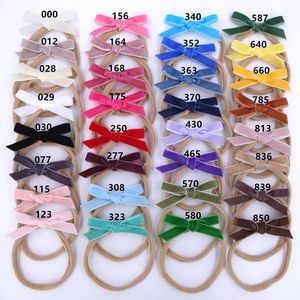 Gros Mini ruban de velours arc en nylon bandeau né enfant en bas âge bébé velours arc bandes de cheveux Clips accessoires 231229