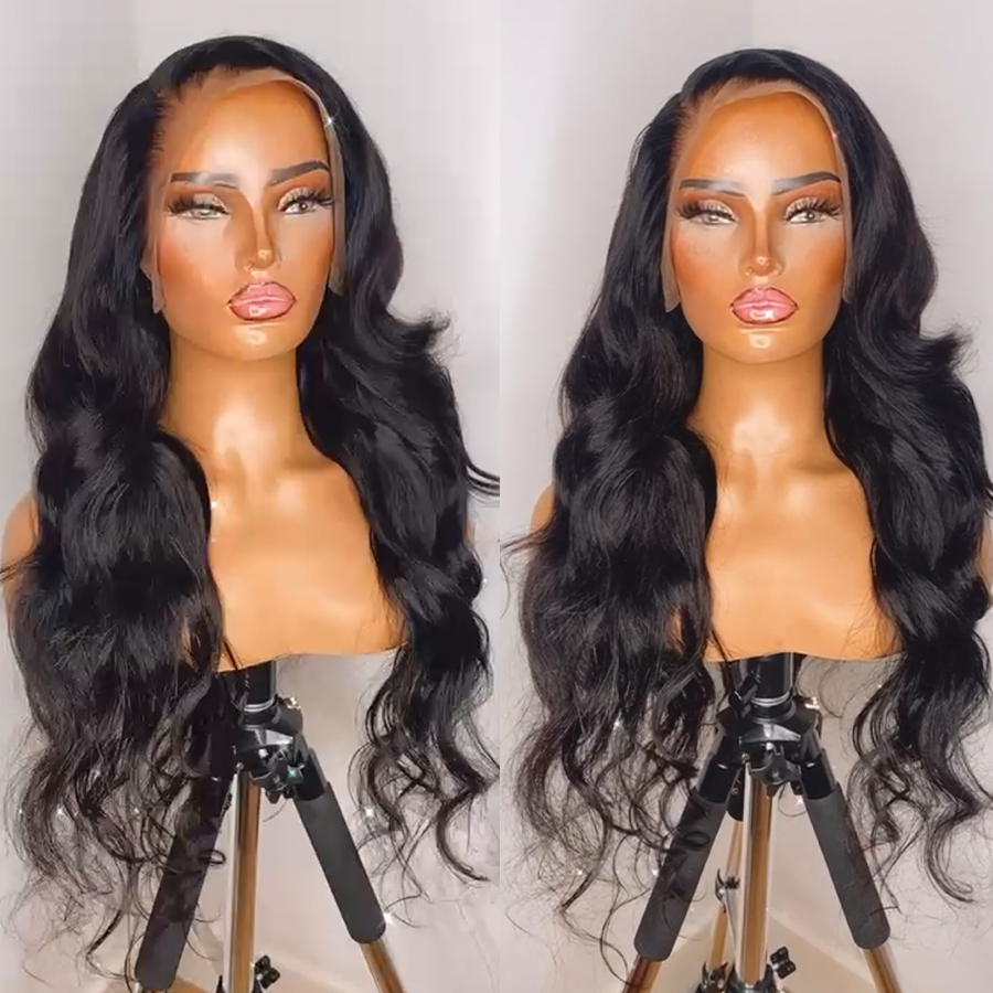 human hair lace closure front wig with 4x4 13x4 frontal body wave deep water loose natural weave straight kinky curly wigs for black women pre plucked wet and wavy