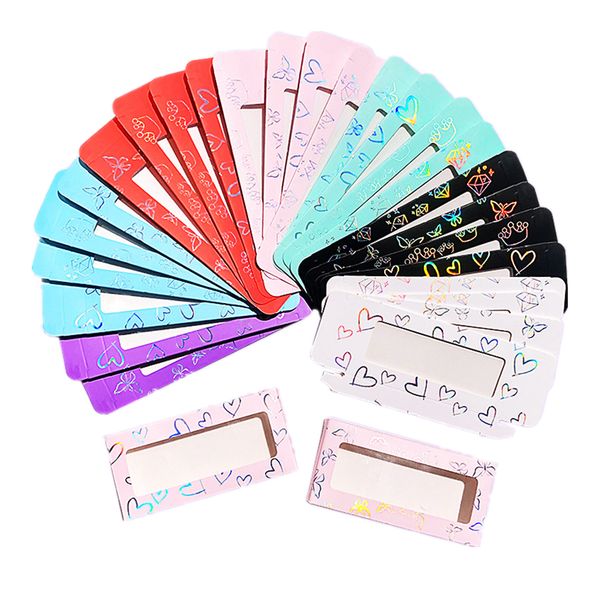 Vente en gros Mink Lashes Cases Boîte d'emballage de cils vierges en vrac Make Up Boîtes de papier multicolores Glitter Butterflys Package Maquillage Cils Case