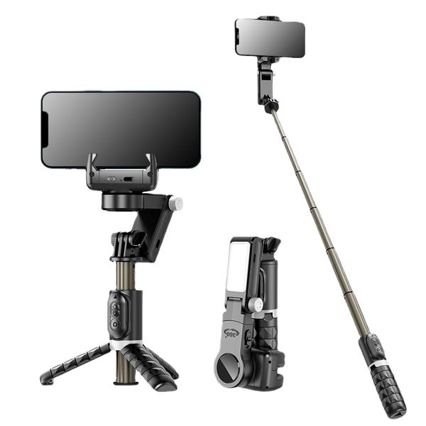 Stabilisateurs de téléphone portable en gros Suivi panoramique anti-secousse stabilisateurs d'inclinaison panoramique de poche Prise de vue vidéo en direct Poteaux de selfie de lumière de remplissage