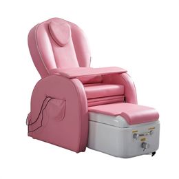 Vente en gros de meubles de salon de beauté modernes, massage électrique des pieds, SPA, manucure rose, chaise de pédicure avec éclairage LED avec fonction de vibration et de pétrissage