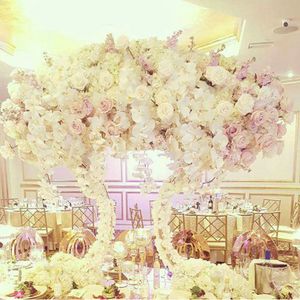 Vente en gros de supports de fleurs en métal doré modernes, présentoir de bouquet de fleurs personnalisé, support de décoration de mariage, centres de table, décorations de mariage en gros