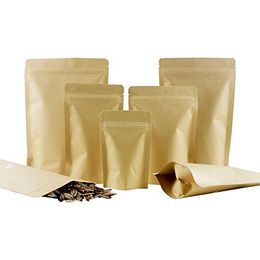 Emballage en gros de l'humidité scellant Scellon en papier kraft marron avec papier d'aluminium à l'intérieur des sacs pour une collation à thé alimentaire