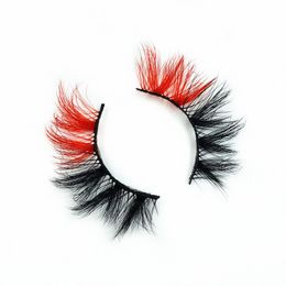 Groothandel Multi Color 3D Valse Wimpers Synthetische Vezel Kleurrijke wimpers Faux Mink Strip Fake Lash Party Gekleurde Wimper Make-up