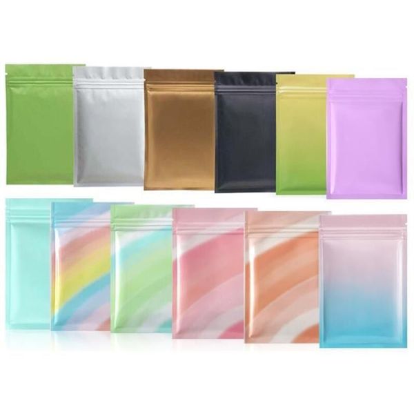 Venta al por mayor Multi Color Resellable Zip Mylar Bolsa Almacenamiento de alimentos Bolsas de papel de aluminio Bolsa de embalaje de plástico Bolsas Avjev Idtfh