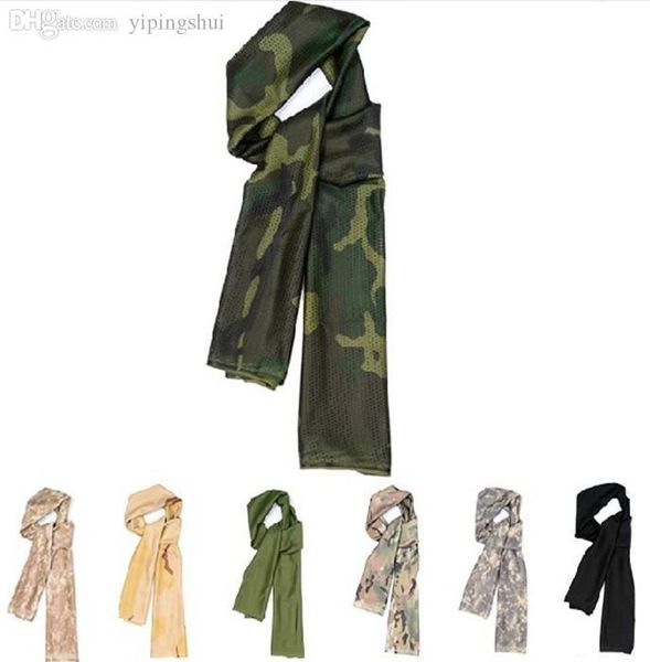 Gros-Multi Tactique Camouflage Fish Net Mesh Army Scarf Veil Sniper Cover Foulard