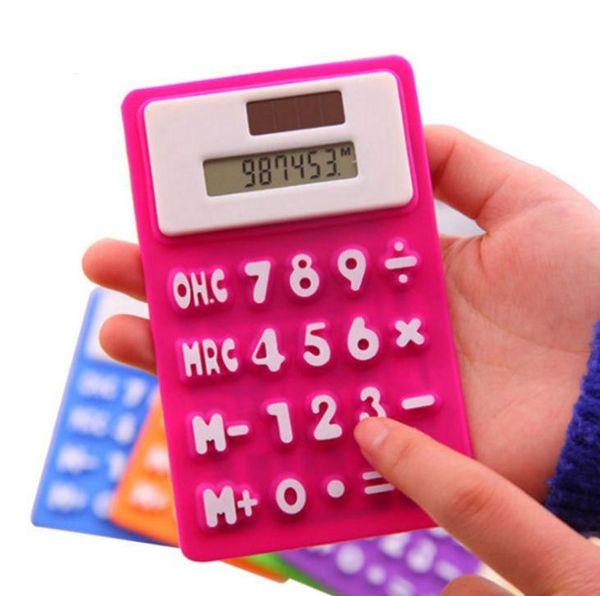 Calculatrice en silicone solaire multicolore en gros pli enroulé calculatrices portables