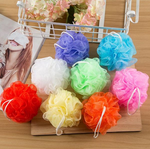 Al por mayor-Multicolor bola de baño bathsite bañeras de baño Cool ball toalla de baño depurador Limpieza corporal Malla Ducha lavado Esponja producto LX6092