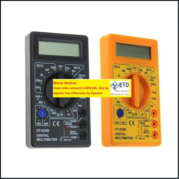 wholesale Multimètres Mtimeters Dt830B Mini Pocket Digital Mtimeter 1999 Comptes AC / DC Amp Volt Ohm Testeur Ampèremètre Voltmètre Mti Meter Drop D