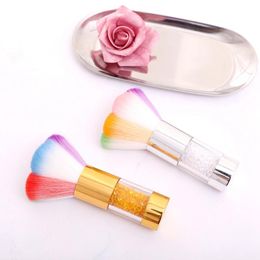 Groothandel Nail Dust Brush Acryl Kleurrijke Cepillos de Unas Diamond Handle Nail Art Cleaning Dust Brushes Manicure Tools Nail Cepillos