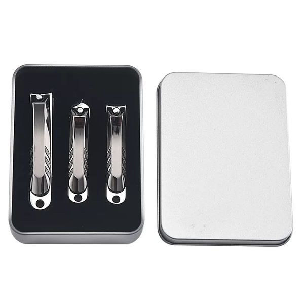 Outils de manucure à ongles en gros 3 pièces coupe-ongles avec boîte ensemble de manucure à ongles personnel à usage domestique