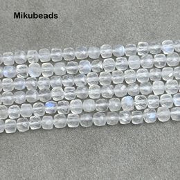 Groothandel natuurlijke 4 mm Een maansteen gefacetteerde kubus losse kralen voor het maken van sieraden DIY stenen ketting streng mikubeads 231221