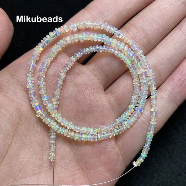 En gros naturel 5a opale rondelle perles libres plates pour fabriquer un collier de bracelet bijou bricolage 231221