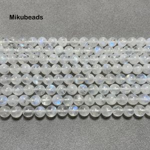 En gros naturel 6-6,5 mm aaaa arc-en-ciel lune de lune lisses lisses perles lâches pour faire des bijoux collier bricolage Strand Mikubeads 240510