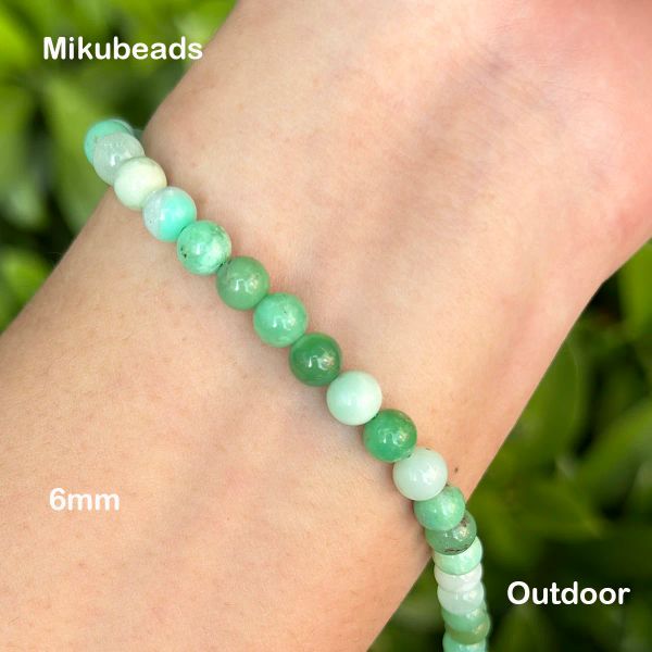 En gros naturel 6 mm 8 mm rare a + chrysoprase lisse rond perles lâches pour les bijoux faisant des bracelets bricolage collier mikubeads