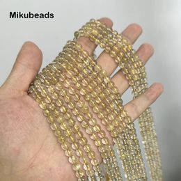 En gros naturel 6 mm aa or rutilated quartz cristal lisse rond perles lâches pour fabriquer des bijoux bracelet de collier bricolage 240510