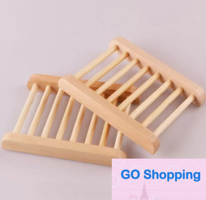 Gros naturel bambou en bois porte-savon bois savons porte-plateau support de rangement plaque boîte conteneur pour bain douche salle de bain 50pcs