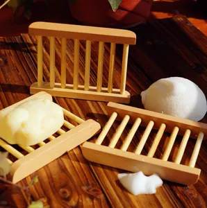 Venta al por mayor de jaboneras de madera de bambú natural, jabones de madera, soporte para bandeja, estante de almacenamiento, caja de placa, contenedor para baño, ducha, baño, 50 Uds. 11,5*9cm